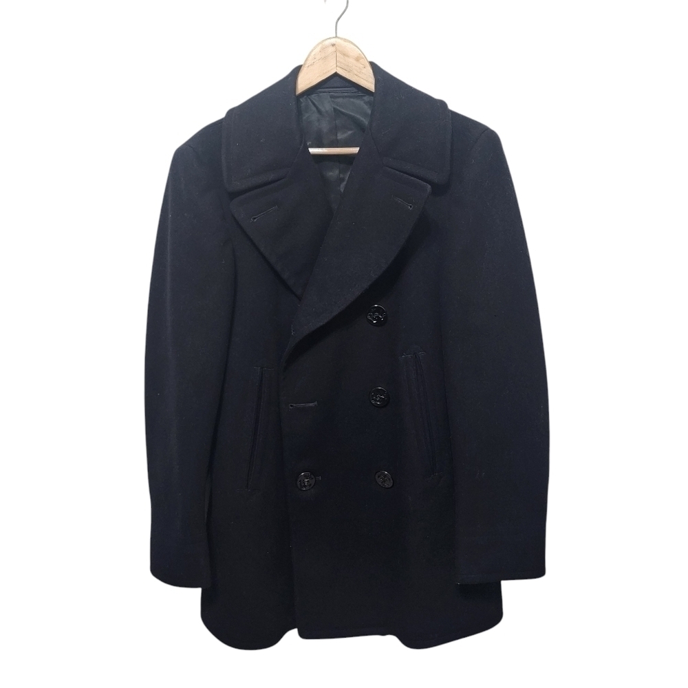 WW II Navy Pea Wool Coat Black Size 36